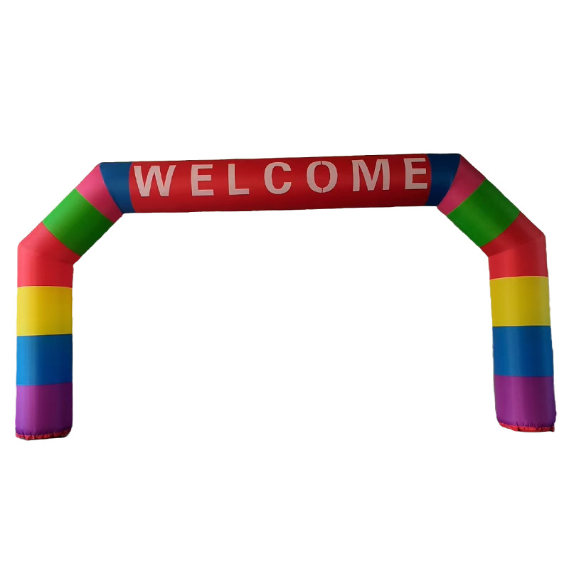 Arco inflable de dibujos animados para escuela primaria, jardín de infantes, puerta inflable de arcoíris, evento de celebración, ceremonia de inauguración, membrana inflable