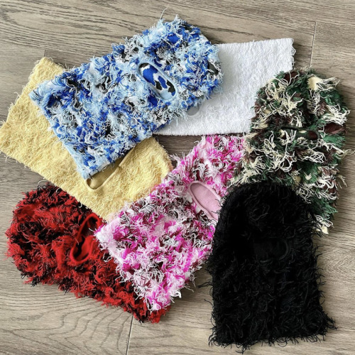  Cross-border Single Hole Baklava Hat for Men and Women Knitted Camouflage Face Mask Outdoor Fun and Warm Head Covering