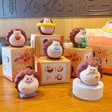 百茂原创萌胖刺猬小摆件创意精致树脂公仔解压家居桌面迷你小摆件