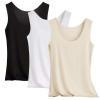 Women's ice silk vest black+white+skin