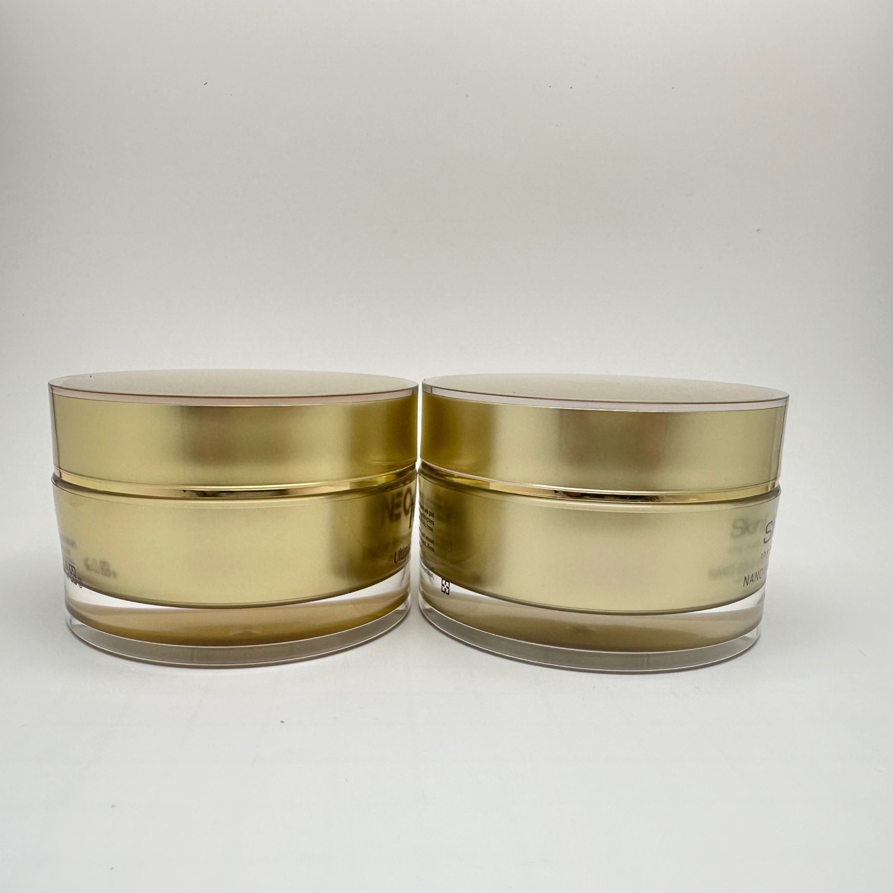 供应高透亚克力材质膏霜瓶面膜瓶金色常年现货款----直圆瓶100g