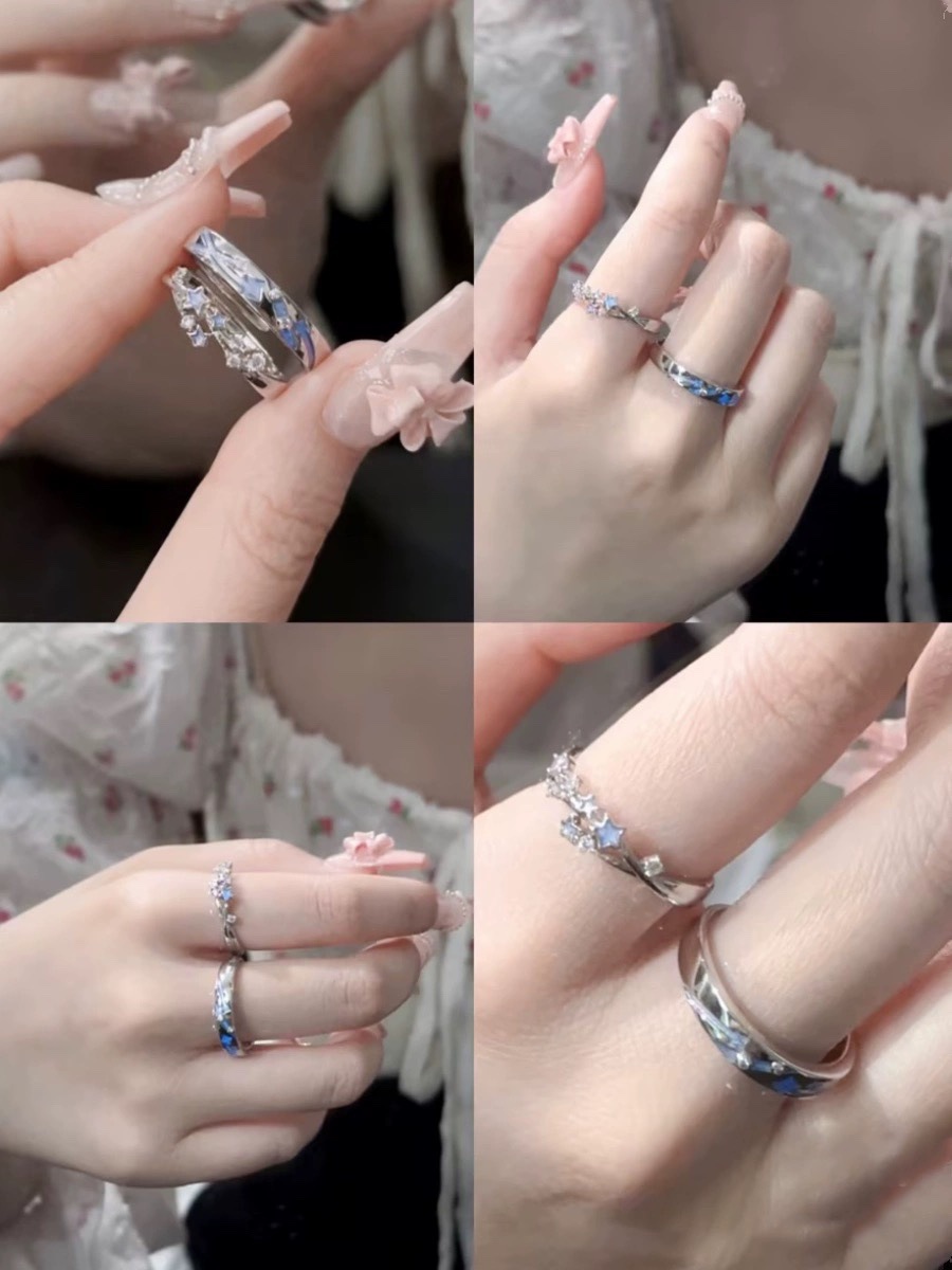 6g Weight Copper Star Open Rings
