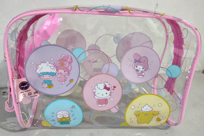 儿童卡通手提PVC洗漱包PVC手提包新欧标环保PVC材质的UV彩印卡通