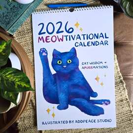 跨境新款  2026 Meowtivational Calendar猫咪激励日历挂历