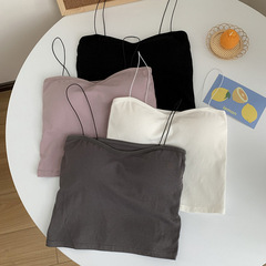 Oil painting girl beautiful back camisole female bottoming tube top female student Korean version inner and outer wear versatile underwear summer