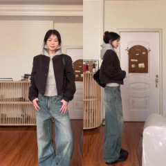 美式复古棒球服短款外套女2025新款春秋夹克小众秋冬连帽卫衣上衣