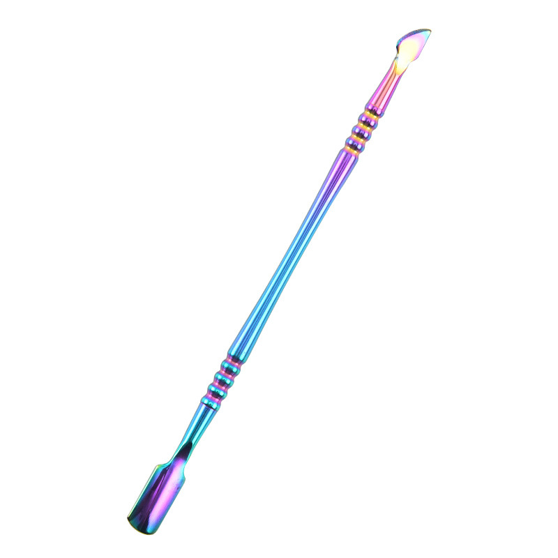 Nuevo color mágico manicura acero empuje piel muerta empuje removedor de uñas empujador de uñas doble cabeza doble uso manicura herramienta traje transfronterizo