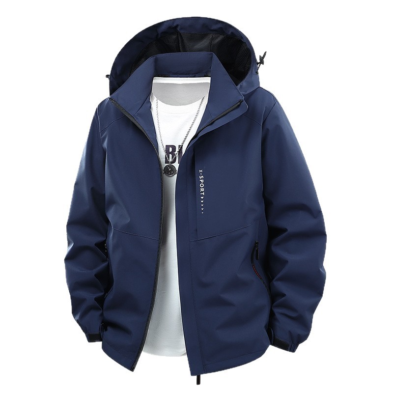Chaqueta de exterior para hombre, estilo fino para primavera y otoño, cortavientos e impermeable, corte holgado, talla grande, chaqueta deportiva informal, hecha a medida para hombre. image 7