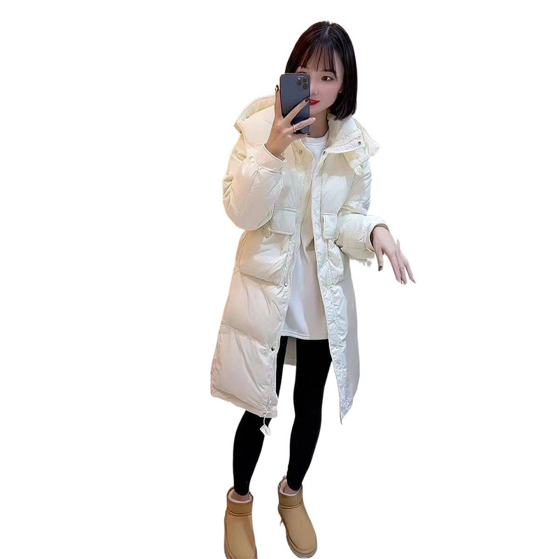 中长款过膝羽绒服女2025年冬季新款韩版宽松连帽休闲加厚抗冻保暖|undefined