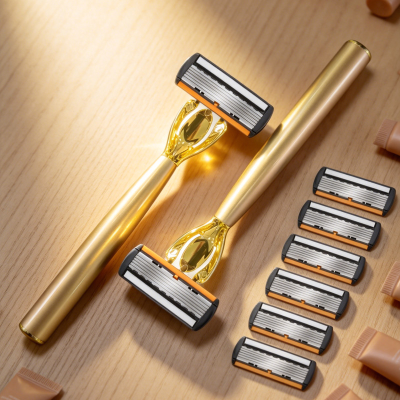 Six-Layer Blade Manual Razor, Light Luxury Metal Razor Handle, Men's Shaving Razor Set, Cross-Border Wholesale Six-Layer Blade Manual Razor, Light Luxury Metal Razor Handle, Men's Shaving Razor Set, Cross-Border Wholesale