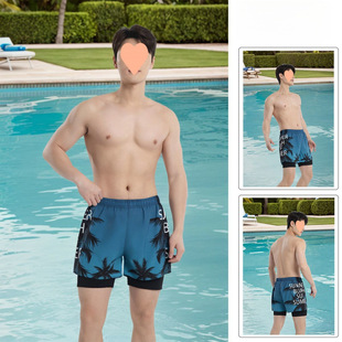 Men's boxer plus size quick-drying comfortable swimming trunks 2025 new fashion printing stretch tight [manufacturers]]