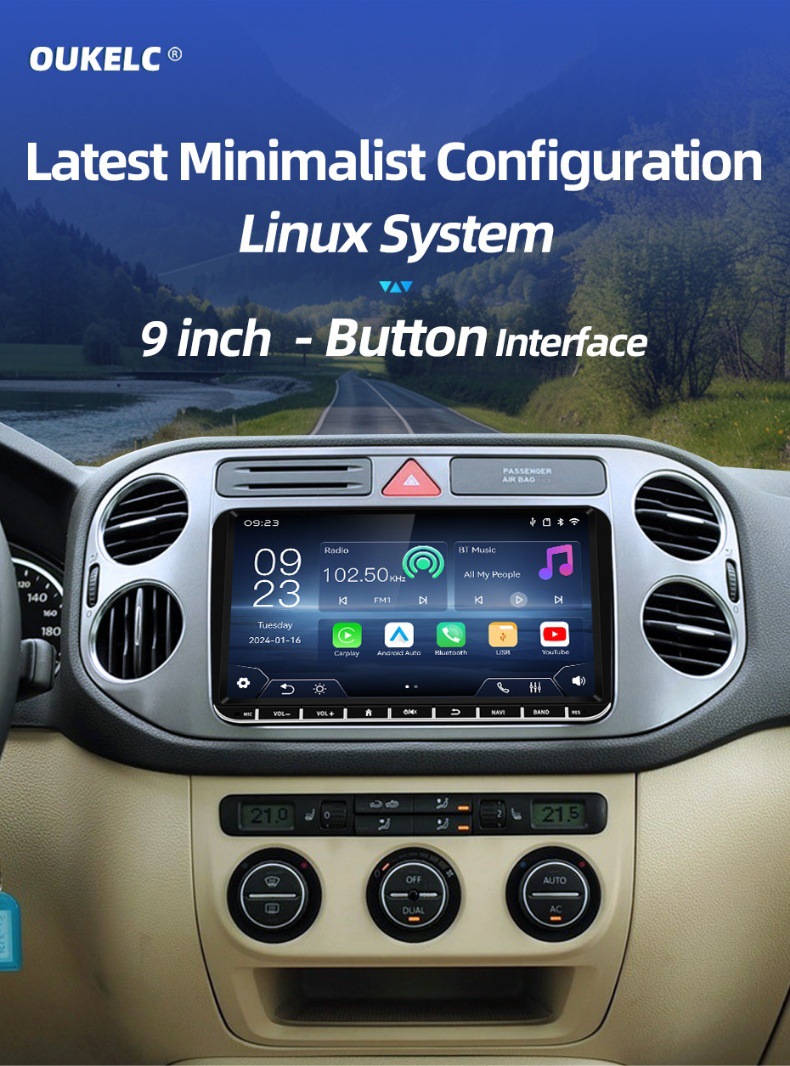 9inch Suitable for Volkswagen Jetta Passat Golf Button-Type Car Navigation and Video Playback System