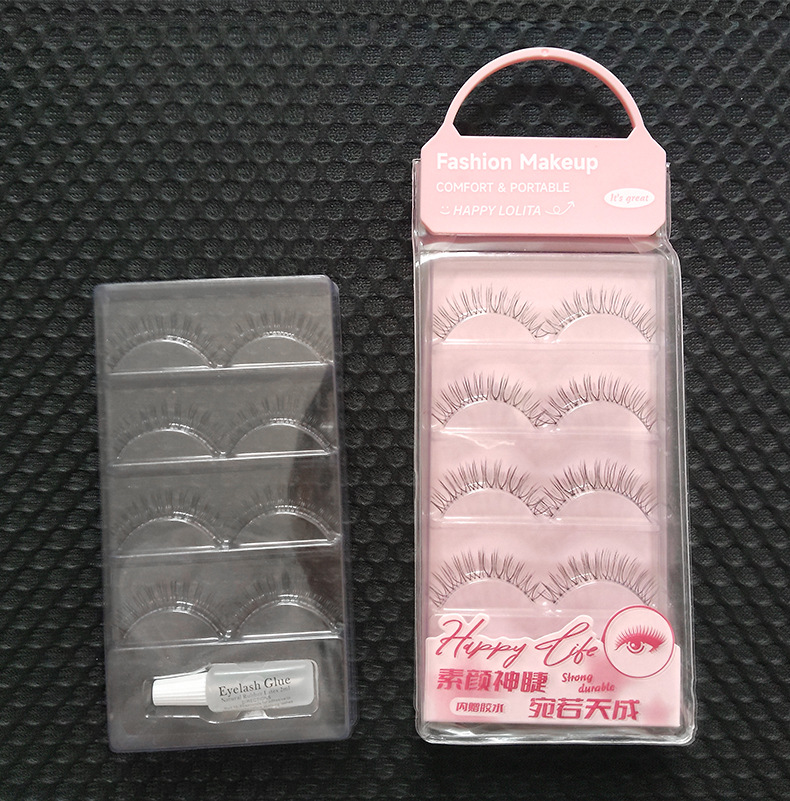 LMLTOP comic Big Eye False eyelash 4-pair set Whole cluster one-piece eyelash with glue LLT26 undefined