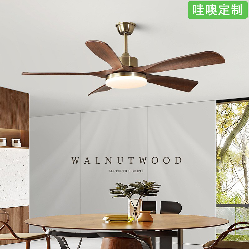 2025 nuevo ventilador de color nuez en una lámpara de frecuencia variable gran ventilador de techo ventilador eléctrico