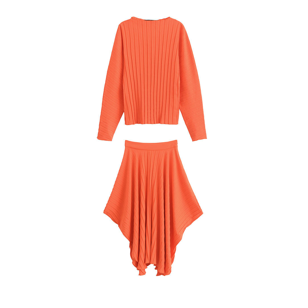 spring asymmetrical pleated skirt
