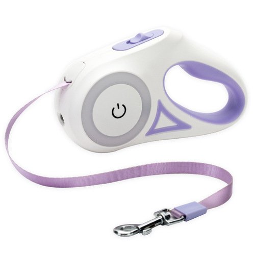Dog light-up leash for small and medium-sized dogs with light, automatic retractable dog leash, dog leash, Teddy outing pet supplies