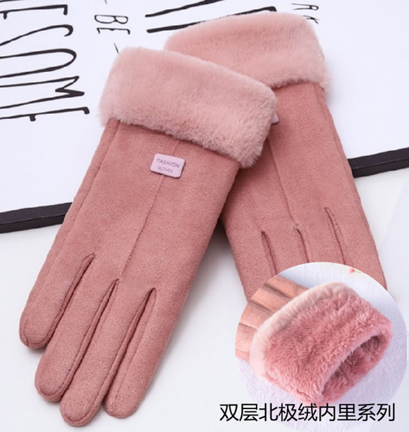 Gloves for women in winter, thickened with velvet, warm for driving, cute for riding, autumn and winter, windproof and cold-proof, touch screen cotton gloves