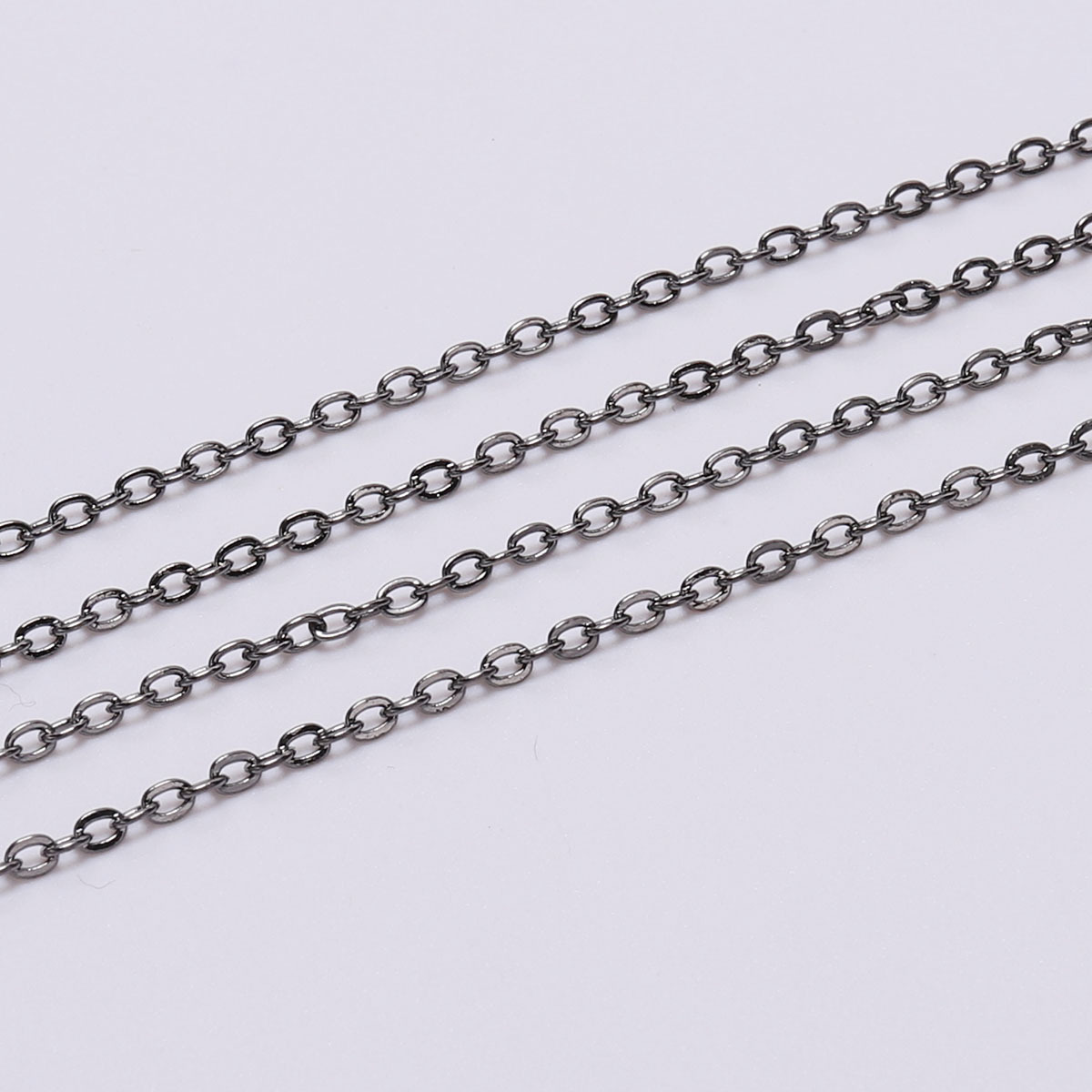 Joyería galvanizada de metal accesorios de joyería collar pulsera de cadena cruzada aplastar o cadena de cadena delgada accesorios didiy