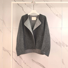 商场同款2025冬季新款宽松显瘦简约短款毛呢外套大衣女 5GA170521