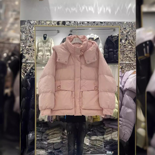 2024 Winter New Thickened Down Jacket Women's Hooded Short Korean Loose White Duck Down Jacket Small Fashion