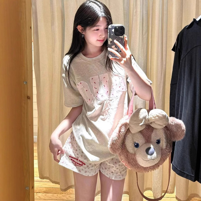 2025 American Style Hot Girl Floral Sports Shorts Women's Summer New High Waist Stretch Straight Leg Wide Leg Beach Trendy Pants 2025 American Style Hot Girl Floral Sports Shorts Women's Summer New High Waist Stretch Straight Leg Wide Leg Beach Trendy Pants
