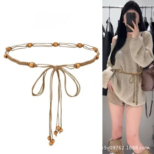 Bohemian knitted waist chain accessories for women's skirt belt jeans waist rope ethnic style hand-woven