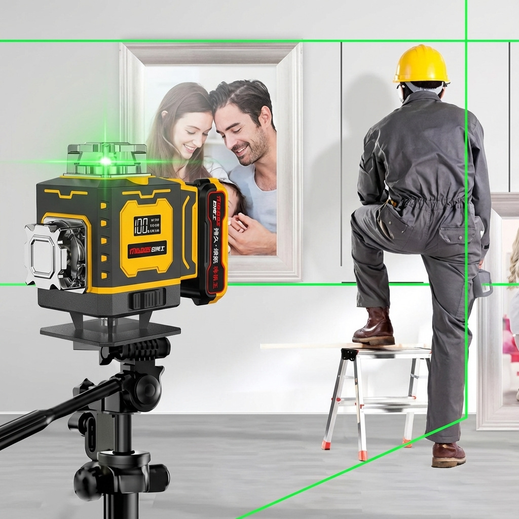 Horizontal infrarrojo Amazonas piel de camarón TK transfronterizo láser de alta precisión 12 líneas proyector de luz verde 16 dispositivo de tierra