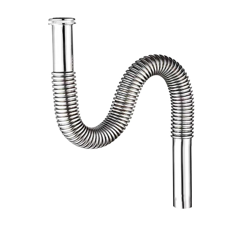 Tubo de drenaje de lavabo de acero inoxidable 304 Tubo de drenaje de aguas residuales y desodorante de drenaje de agua de cocina Tubo corrugado