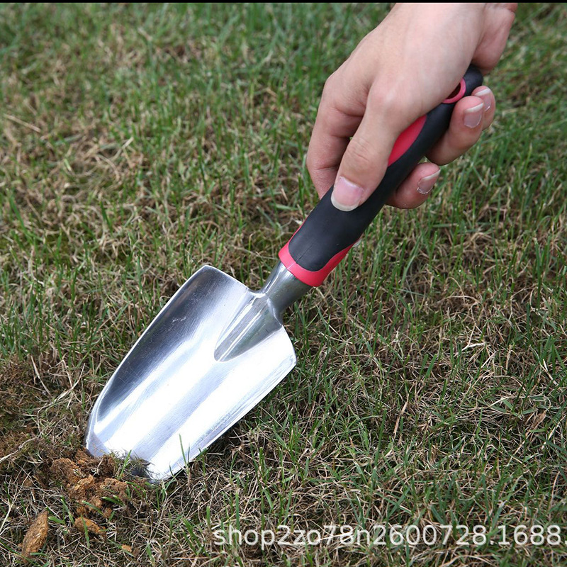 Pala de flores herramientas de jardinería pala de jardín de cinco piezas Suelo Suelto plantación de vegetales flor aleación de aluminio de acero inoxidable pala pequeña rastrillo