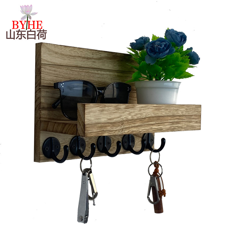Amazon sala de estar colgante de madera pared colgante de pared estante de almacenamiento colgante de llaves de puerta de entrada marco de madera
