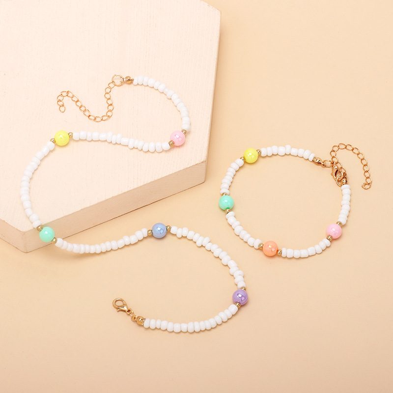 bohemian color pearl miyuki beads stacking necklace bracelet set wholesale nihaojewelry