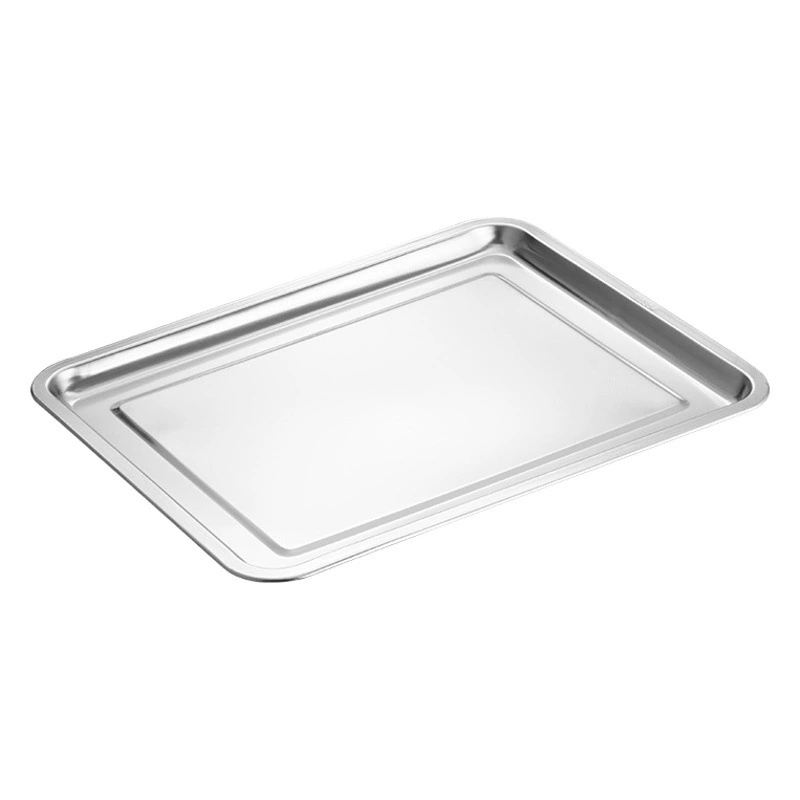 Поднос из нержавеющей стали утолщенный поднос из нержавеющей стали коммерческая поднос для жареной рыбы столовая паровая тарелка для риса бытовая нержавеющая сталь квадратная тарелка оптом