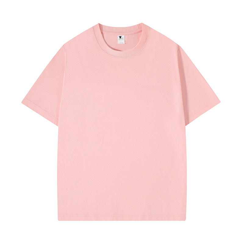 230 gramos hombro de cuello redondo camiseta de algodón de manga corta camiseta publicitaria camiseta de fiesta ropa de grupo camiseta de trabajo logotipo personalizado