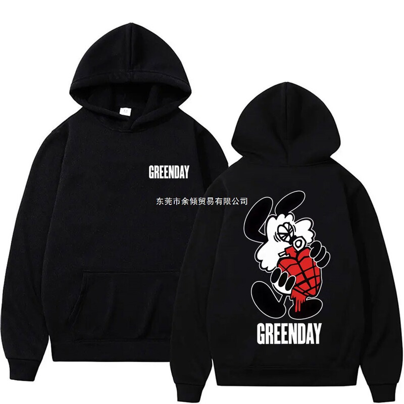 Punk Band Green Day Cartoon Funny Style Sweatshirt Men's Retro Oversized Streetwear Men's Women's Fashion