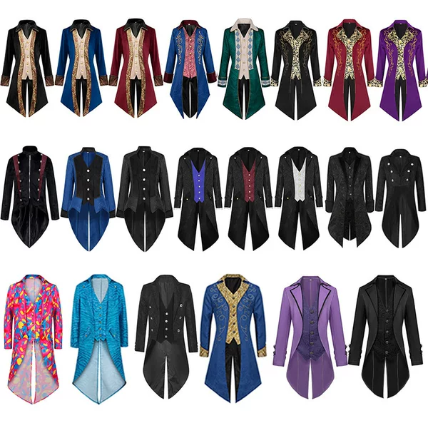 Halloween Medieval Steam Tailcoat Gothic Victorian Frock Coat Uniform Stage Wear