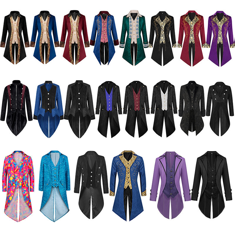 Halloween Medieval Steam Tailcoat Gothic Victorian Frock Coat Uniform Stage Wear Halloween Medieval Steam Tailcoat Gothic Victorian Frock Coat Uniform Stage Wear