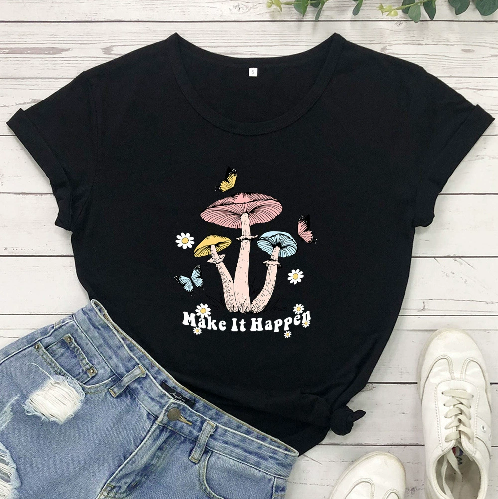 Сделать это красочная футболка с принтом унисекс свободная футболка с короткими рукавами