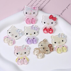 Hellokitty合集手工diy高级轻奢气质闪光闪粉树脂手机壳发饰贴片
