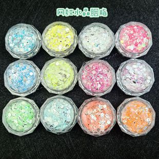 Popular online celebrity Crystal Rouge mixed sequins cross-border hot sale nail beauty flow hemp epoxy decoration glitter powder glitter