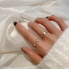 Retro brand ring with stone, fashionable jewelry, Korean style, silver 925 sample, simple and elegant design, cat's eye