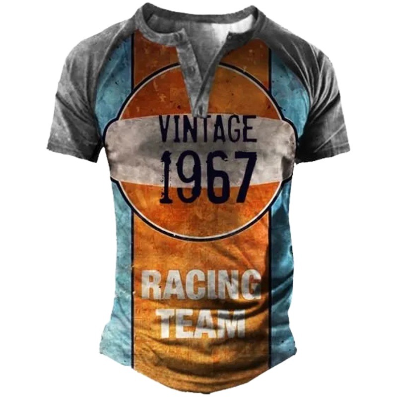 Nueva camiseta transfronteriza de manga larga con cuatro botones de Amazon Templar Impresión 3D Cross Legion imitación algodón pull rack manga larga T