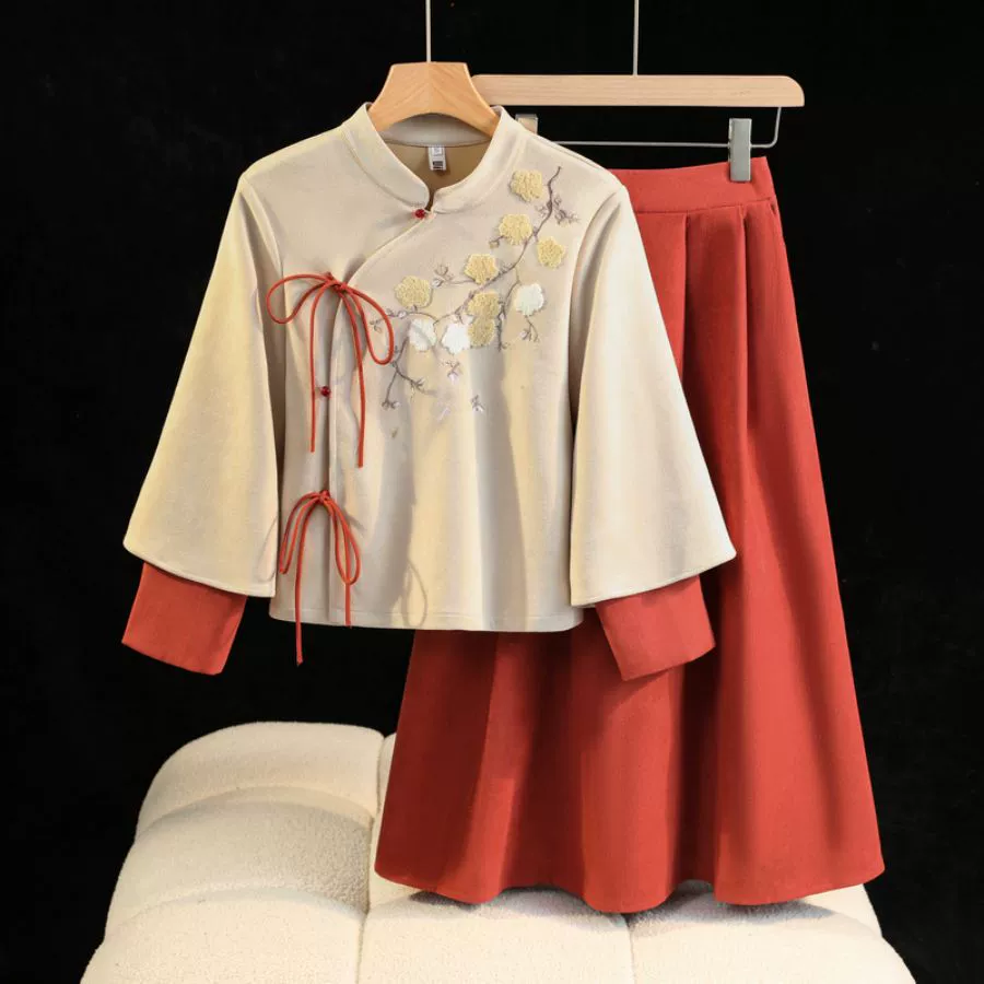 Осенний и зимний новый китайский ретро вышитый бархат из оленьей кожи