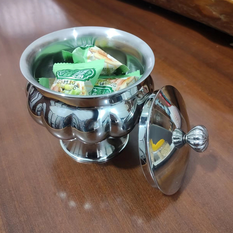 1 ヨーロッパのキャンディージャー収納瓶レトロな小ブルジョワジー芸術装飾品高級ステンレス鋼スナックドライフルーツプレートギフトプレート|undefined
