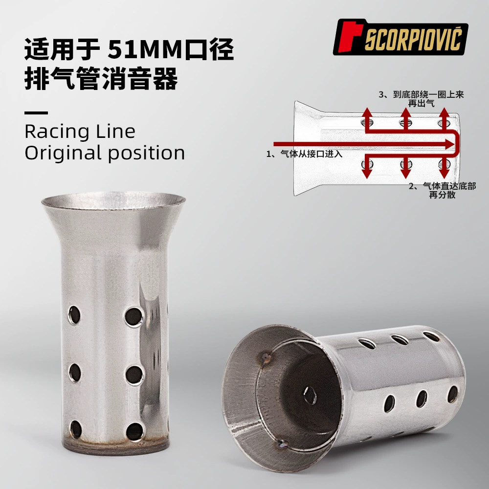 Мотоциклетный локомотив модифицирующее аксессуары выхлопная труба из нержавеющей стали глушитель глушитель заглушитель заглушитель для снижения шума и тишины 51 мм универсальный
