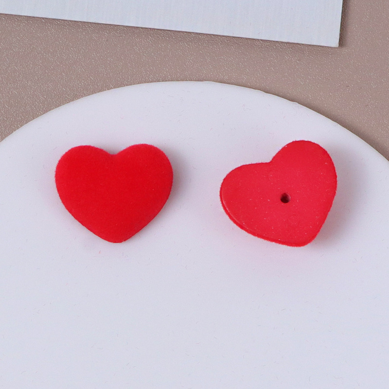 甘くて多用途なカラフルなぬいぐるみハーフホールラブハート DIY ジュエリーイヤリングヘアアクセサリー携帯電話ケースパッチアクセサリー|undefined