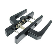 铝合金平开门锁卫生间门新款室内110孔距黑色不带钥匙执手锁通用