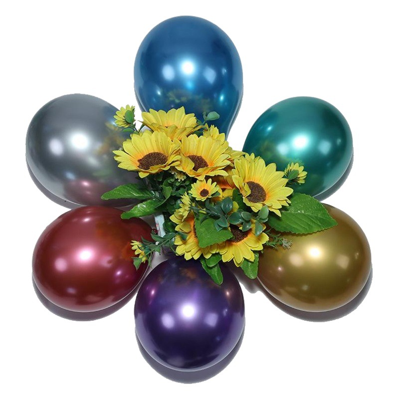 Globo de metal de 5 pulgadas arreglo de sala de bodas globo de arco 100 unids/bolsa decoración de fiesta de cumpleaños globo de metal cromado