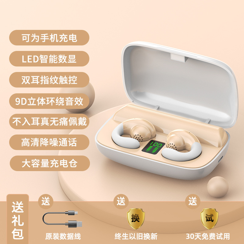 Auriculares Bluetooth S19 auricular inalámbrico clip de la oreja auriculares de conducción ósea Bluetooth 5,3 transfronteriza caliente neutral Chino e Inglés Al Por Mayor