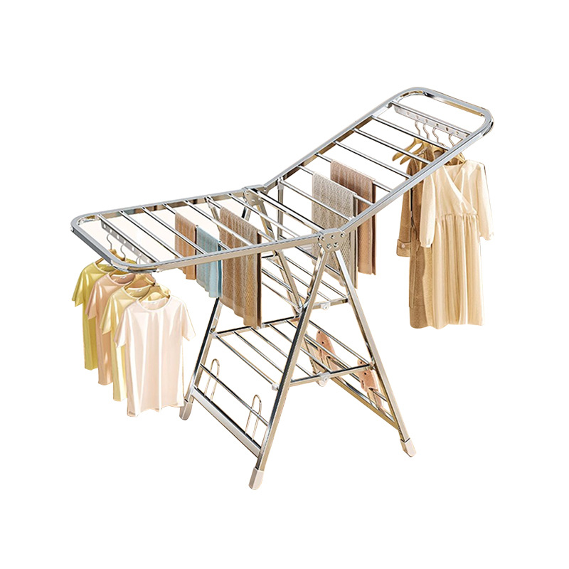Tendedero plegable, balcón doméstico de piso a techo, estante de secado de metal, estante de edredón para bebés de interior