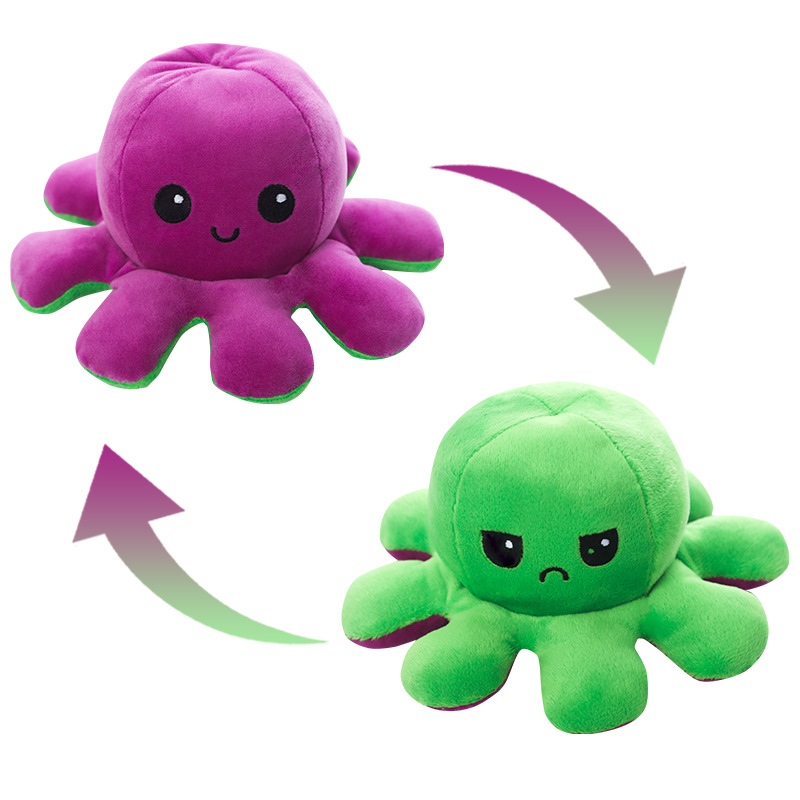 Flip Octopus Doll Flip Octopus Octopus Plush Toy Double-sided Flip Doll Reversible Octopus